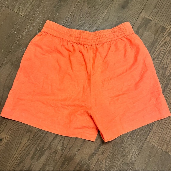 Venus Coral Linen Easy Shorts Pocket Elastisicized Waist Size L Lightweight - Picture 11 of 13